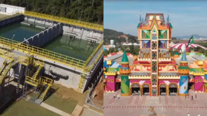 Constru&ccedil;&atilde;o de Esta&ccedil;&atilde;o de Tratamento de Esgoto em Penha gera troca de farpas entre Beto Carrero World e prefeitura de Penha – Foto: &Aacute;guas de S&atilde;o Francisco do Sul e Beto Carrero World/Divulga&ccedil;&atilde;o/ND