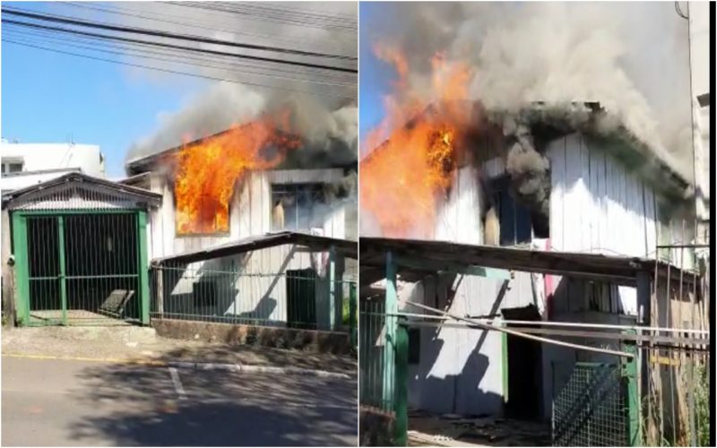 Labaredas de fogo saem da janela da casa. – Foto: Internet/Reprodu&ccedil;&atilde;o/ND