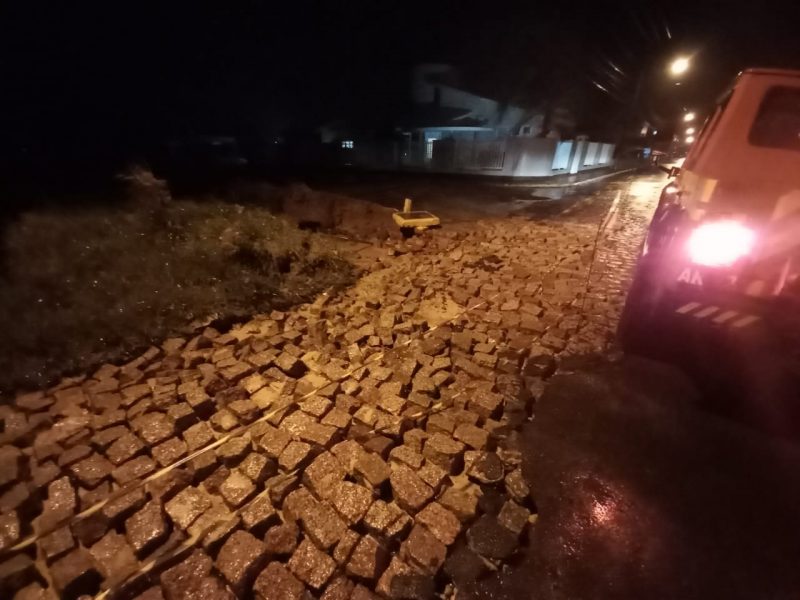 Chuvas causam estragos em Jaguaruna – Foto: Divulga&ccedil;&atilde;o/ND