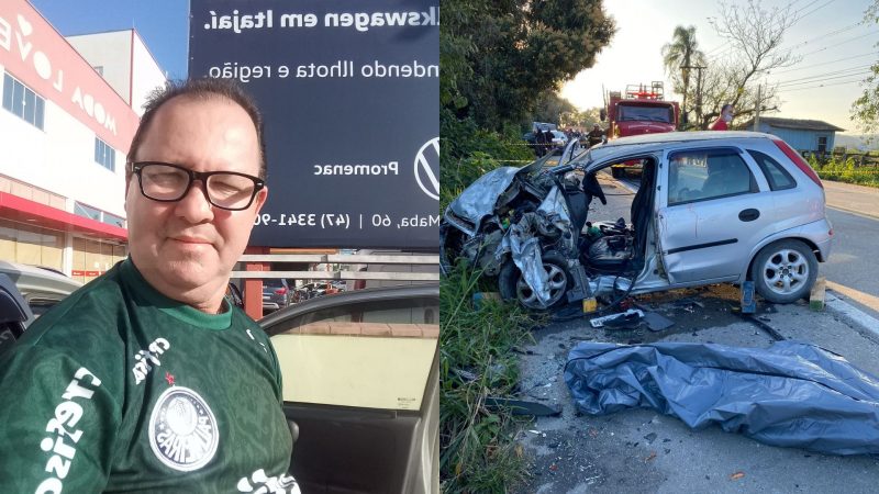 V&iacute;tima de acidente na rodovia Jorge Lacerda em SC voltava de festa em fam&iacute;lia – Foto: Reprodu&ccedil;&atilde;o/Internet e Carlos Rampelotti/Reprodu&ccedil;&atilde;o/ND