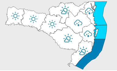 Previs&atilde;o &eacute; de tempo parcialmente firme em SC – Foto: Defesa Civil/Reprodu&ccedil;&atilde;o/ND