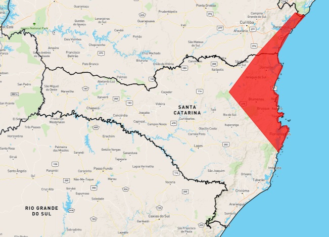 Mapa de alerta de “grande perigo” do Inmet – Foto: Inmet/Divulga&ccedil;&atilde;o/ND