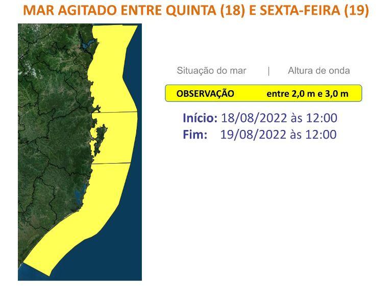 Defesa Civil estadual alerta para mar agitado nos pr&oacute;ximos dias – Foto: Defesa Civil/Divulga&ccedil;&atilde;o/ND