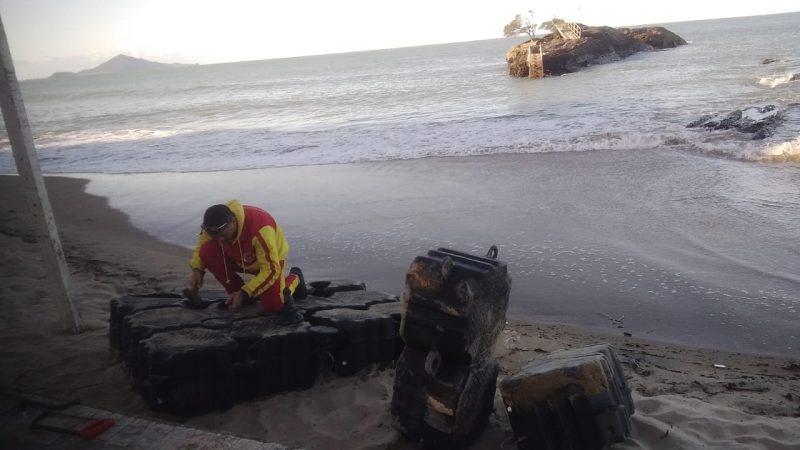 Ambientalistas pressionam a empresa para agilizar a retirada dos res&iacute;duos – Foto: Instituto Anjos do Mar