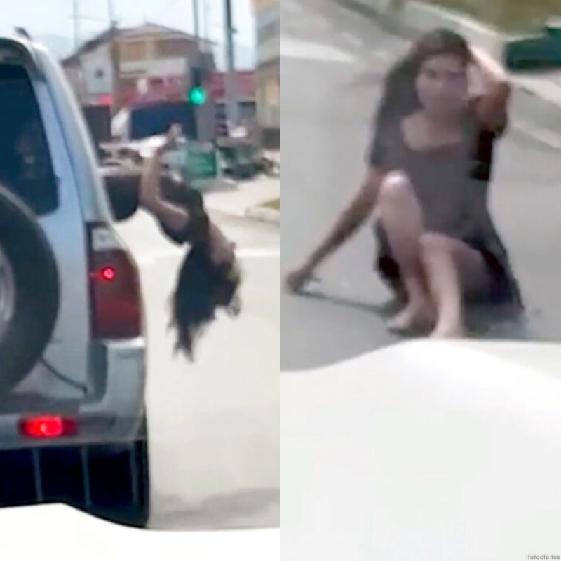 Mulher cai de carro ap&oacute;s dan&ccedil;ar na janela – Foto: The Sun/Reprodu&ccedil;&atilde;o/ND