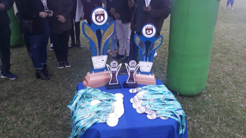 Trof&eacute;us e medalhas para o campe&atilde;o Palmeiras e o vice, Esperan&ccedil;a – Foto: F&aacute;bio Machado/ND