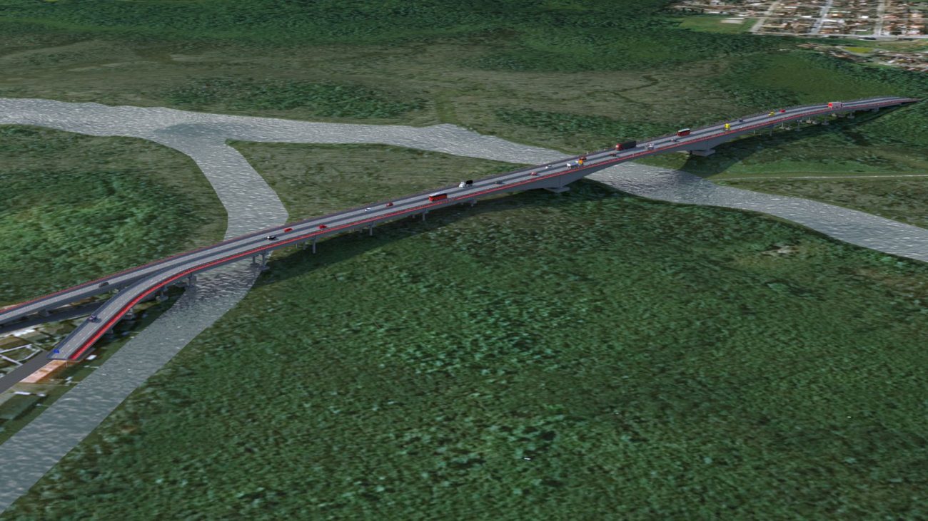 Ponte Joinville passa sobre o rio Cachoeira - Prefeitura de Joinville/Divulgação