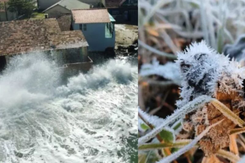 SC tem alerta de mar agitado e frio intenso – Foto: Montagem/Arquivo/ND