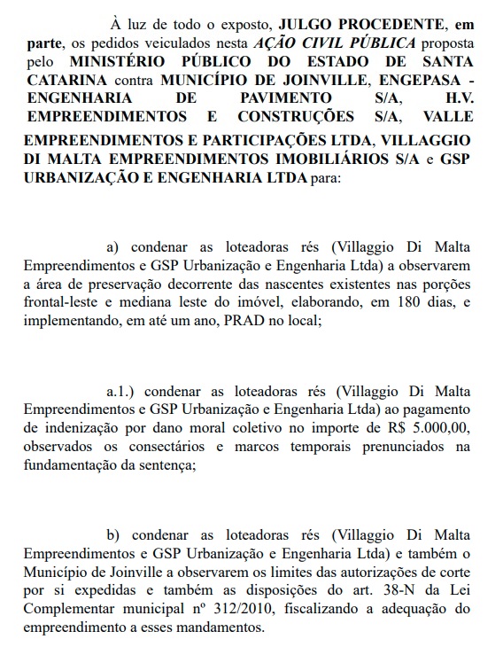 condenação das empresas 