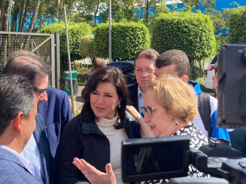 Simone Tebet foi recebida por eleitores e partid&aacute;rios – Foto: Sabrina Aguiar/NDTV