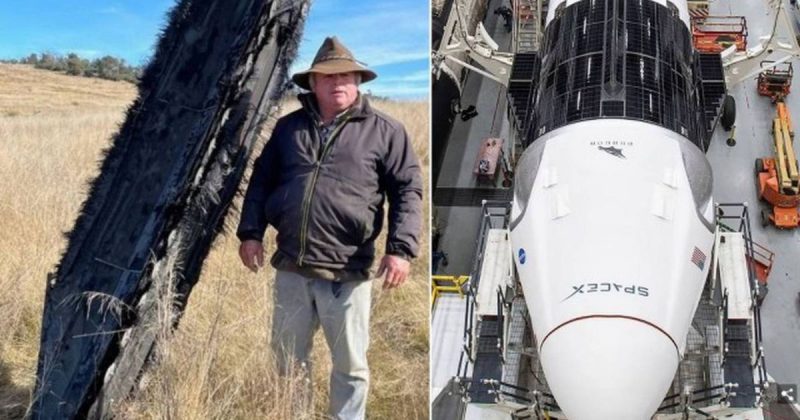 Ex-lixo espacial, peda&ccedil;o de nave de Elon Musk agora &eacute; lixo terrestre mesmo, em terreno alheio – Foto: Reprodu&ccedil;&atilde;o