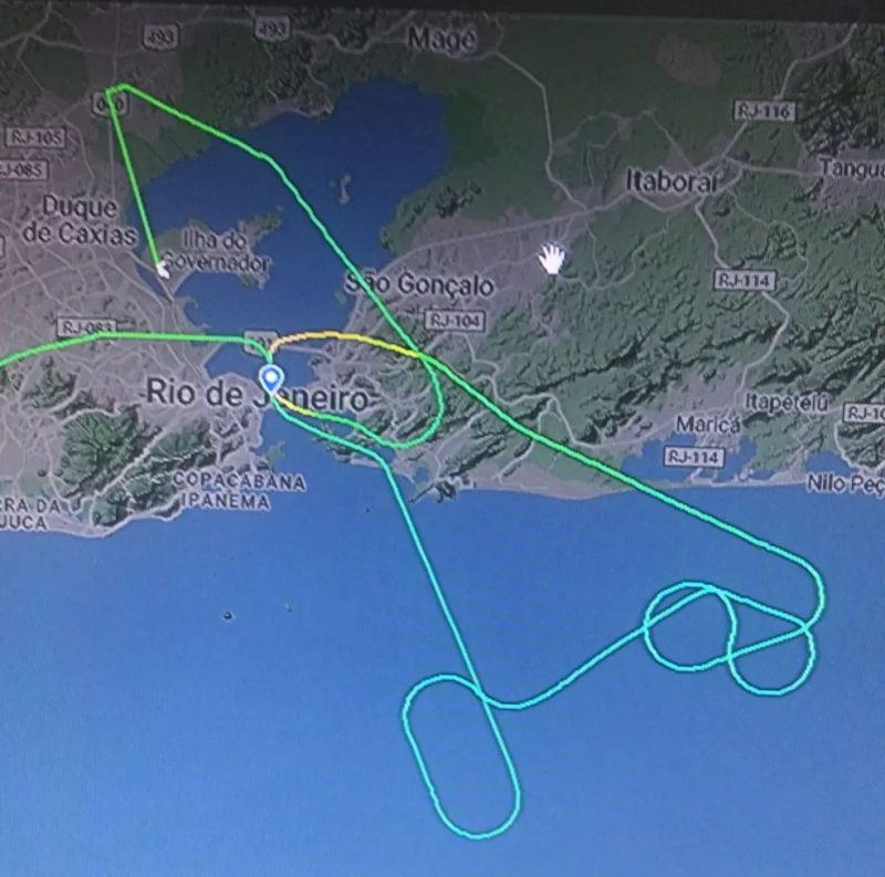 Trajeto feito pelo avião do Brusque 