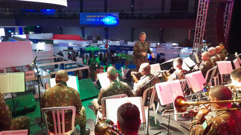 Apresenta&ccedil;&atilde;o da banda teve in&iacute;cio &agrave;s 18h30 deste s&aacute;bado (20) – Foto: 14&ordf; Brigada de Infantaria Motorizada/Divulga&ccedil;&atilde;o/ND