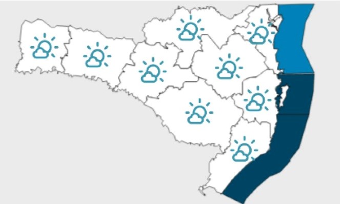 Área de alta pressão mantém tempo firme nesta sexta em SC – Foto: Defesa Civil/Reprodução/ND
