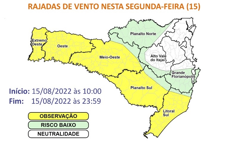 Rajadas de vento devem ultrapassar os 60km/h em Santa Catarina – Foto: Reprodu&ccedil;&atilde;o/ND