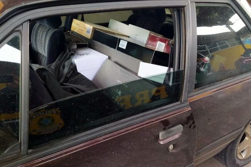 Motorista carregava 262 garrafas de vinho argentino no carro – Foto: PRF/Divulga&ccedil;&atilde;o