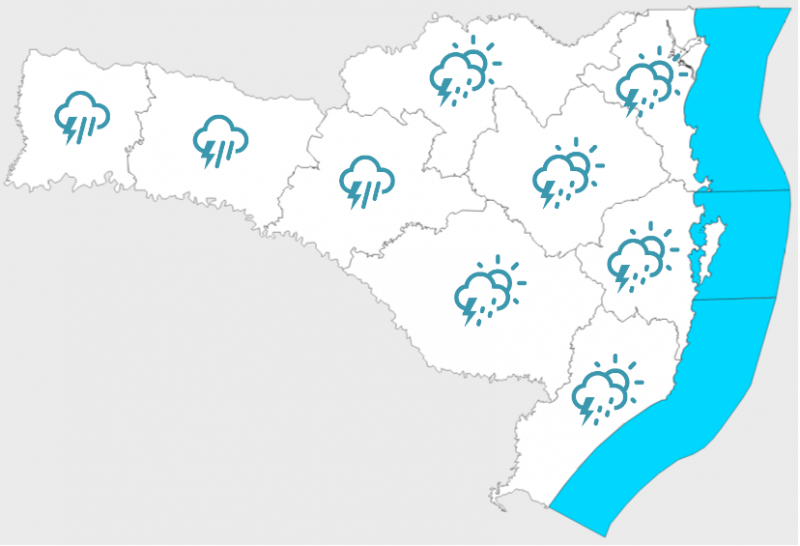 Sexta tem chuva e trovoada em todo o Estado &#8211; Foto: DCSC/Reprodução/ND