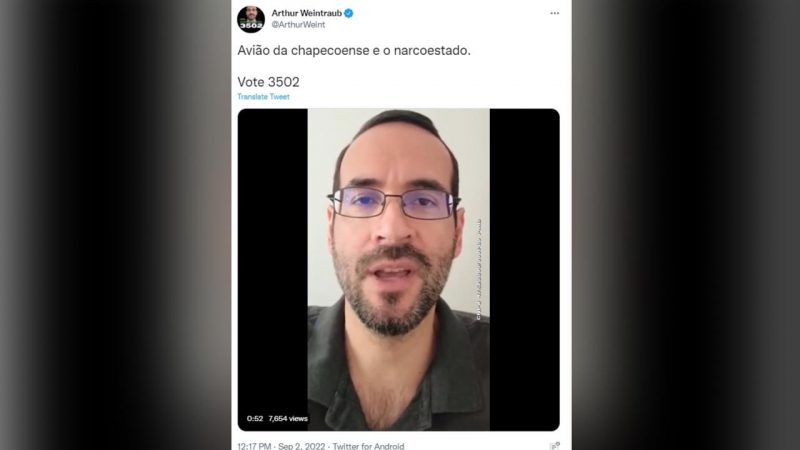 Candidato criou vers&atilde;o falsa sobre avi&atilde;o da Chape para promover candidatura – Foto: Reprodu&ccedil;&atilde;o/Twitter/ND