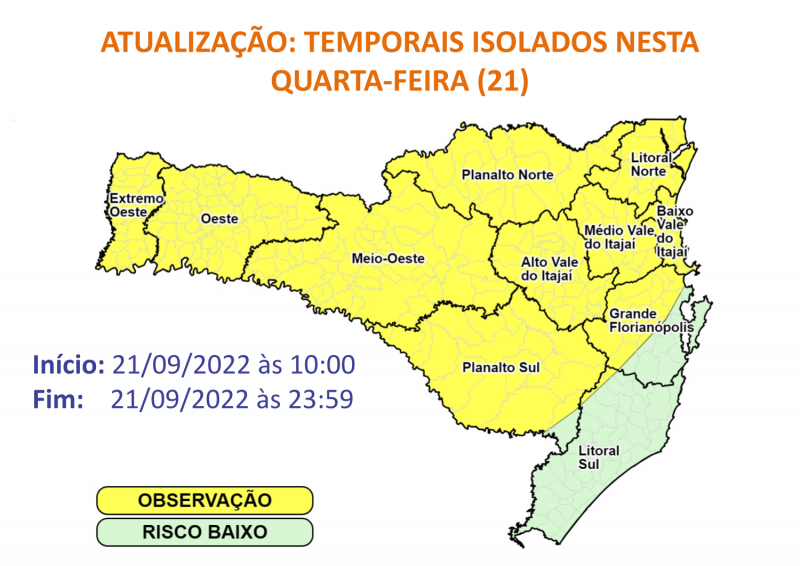&Aacute;reas de divisa com o estado paranaense ser&atilde;o as mais afetadas – Foto: DCSC/Reprodu&ccedil;&atilde;o/ND