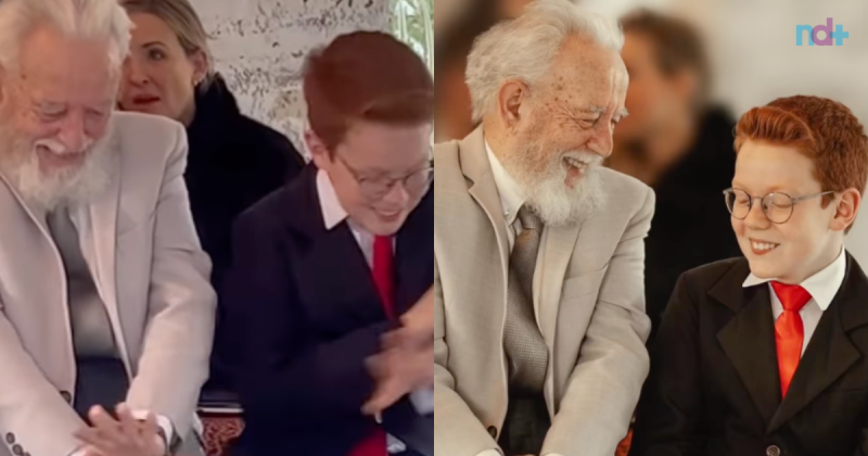 Av&ocirc; e neto se divertem em um momento de brincadeiras &mdash; Foto: Instagram @estevamfotografias/Reprodu&ccedil;&atilde;o/ND