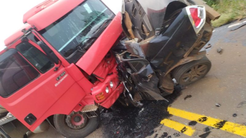 O Corpo de Bombeiros Militar de Palma Sola e Campo Er&ecirc; atenderam a ocorr&ecirc;ncia pr&oacute;ximo ao km 39. – Foto: Corpo de Bombeiros/ND