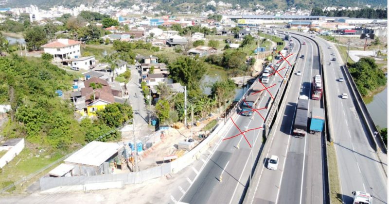 Sentido Norte da BR-101 em Bigua&ccedil;u ser&aacute; interrompido para obras – Foto: Divulga&ccedil;&atilde;o/Arteris/ND