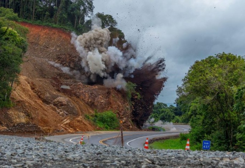 BR-163, em SC, ter&aacute; detona&ccedil;&atilde;o de rochas neste s&aacute;bado – Foto: Divulga&ccedil;&atilde;o/ND