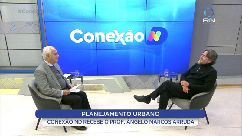 Moacir Pereira conversa sobre planejamento urbano com professor &Acirc;ngelo Marcos Arruda – Foto: Reprodu&ccedil;&atilde;o/Conex&atilde;o ND/ND