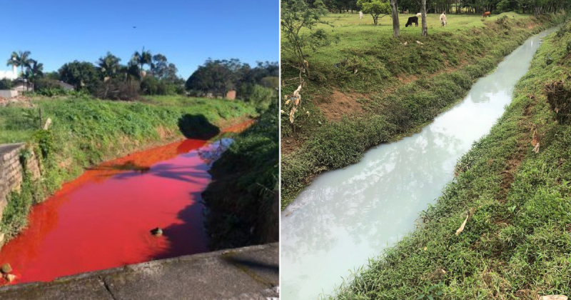 Rio volta a ser alvo de polui&ccedil;&atilde;o e desta vez fica branco em Crici&uacute;ma – Foto: Divulga&ccedil;&atilde;o/ND