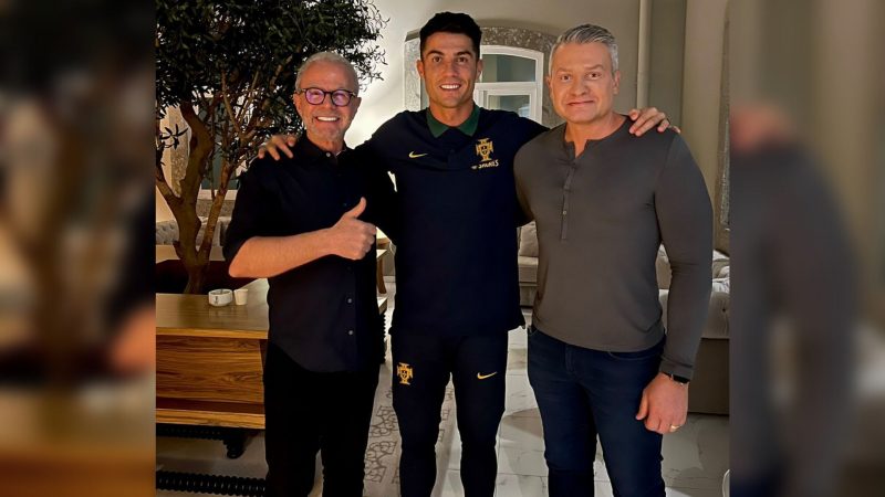 Cristiano Ronaldo e empres&aacute;rios de SC se re&uacute;nem em Portugal – Foto: FG Empreendimentos/Divulga&ccedil;&atilde;o/ND