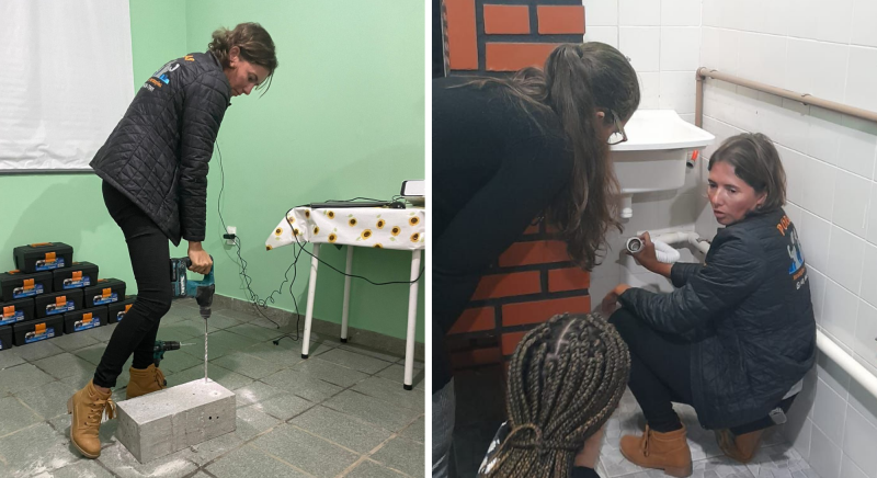 Nos cursos, as empres&aacute;rias mostram na pr&aacute;tica como fazer pequenos reparos dom&eacute;sticos – Foto: Arquivo pessoal/Divulga&ccedil;&atilde;o/ND