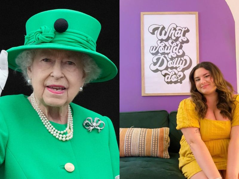 Americana previu que a morte da rainha aconteceria este ano – Foto: AFP + @hannahcarroll101/Reprodu&ccedil;&atilde;o/ND