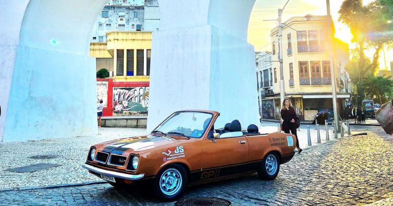 Mec&acirc;nico de Itaja&iacute; foi de Chevette convers&iacute;vel at&eacute; o Rio de Janeiro – Foto: Cristian Dener/Reprodu&ccedil;&atilde;o/ND