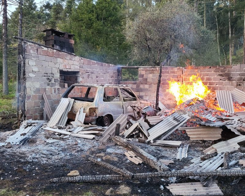 Inc&ecirc;ndio deixa v&iacute;tima fatal em Painel, na Serra catarinense – Foto: Divulga&ccedil;&atilde;o/CBMSC/ND