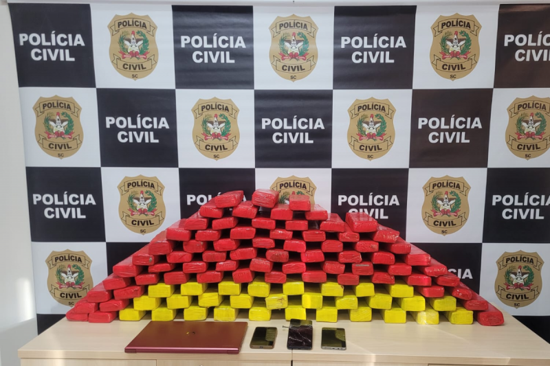 Opera&ccedil;&atilde;o prende dois homens e apreende 64 kg de maconha em S&atilde;o Jos&eacute; – Foto: Pol&iacute;cia Civil