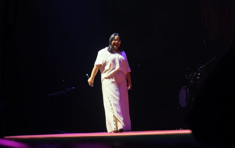 Em apresenta&ccedil;&atilde;o solo, Mandah cantou m&uacute;sicas que marcaram sua trajet&oacute;ria e fez homenagem a fam&iacute;lia – Foto: Ada Bahl/ND