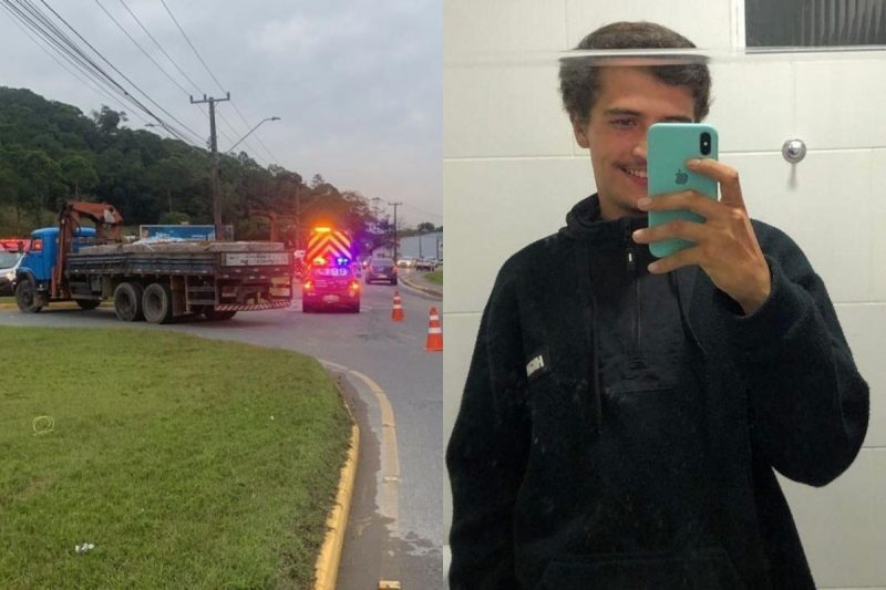 Emanoel tinha 21 anos e morreu no acidente – Foto: PM/Internet/Arte ND