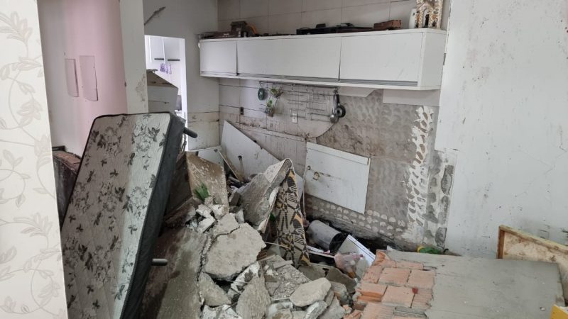 Vazamento de g&aacute;s teria causado a explos&atilde;o – Foto: Corpo de Bombeiros de Itapema/Divulga&ccedil;&atilde;o/ND