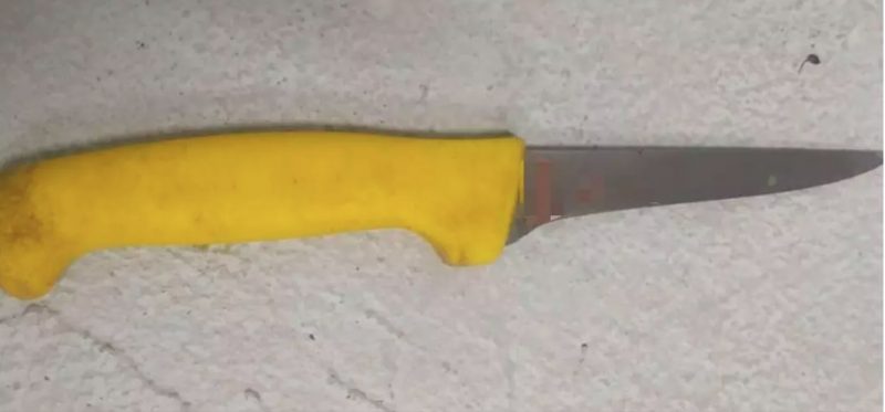 Faca usada no crime – Foto: Pol&iacute;cia Militar/Divulga&ccedil;&atilde;o ND
