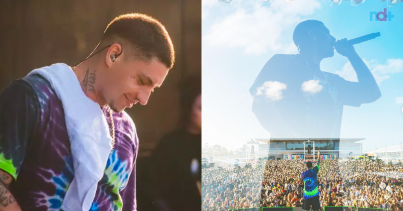 Filipe Ret em sua apresenta&ccedil;&atilde;o no Floripa Eco Festival – Foto: Instagram/Reprodu&ccedil;&atilde;o/ND