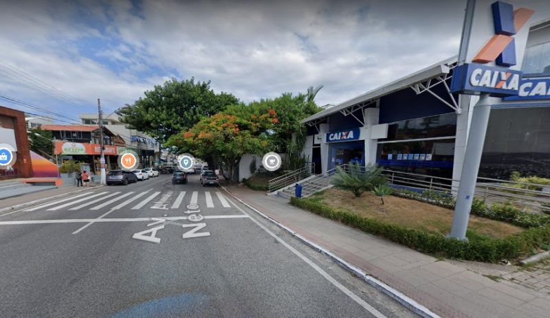 Segundo a PM, o alvo dos criminosos foi uma ag&ecirc;ncia da Caixa Econ&ocirc;mica – Foto: Google Maps/Divulga&ccedil;&atilde;o ND