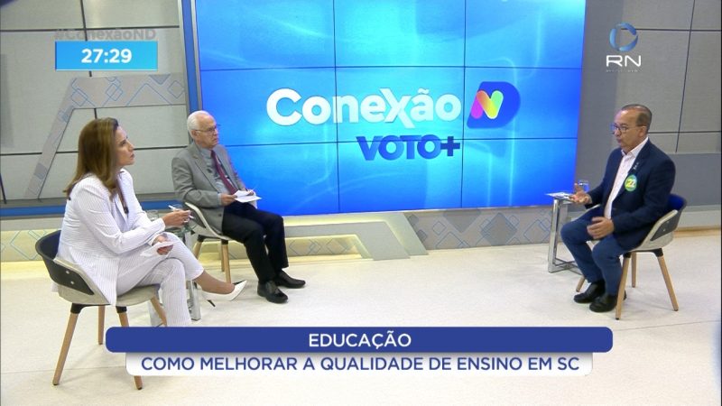 Candidato ao governo de SC Jorginho Mello &eacute; o entrevistado do Conex&atilde;o ND Especial – Foto: Reprodu&ccedil;&atilde;o/NDTV
