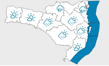 Quarta tem mar agitado e presen&ccedil;a de sol e chuva pelo Estado – Foto: Defesa Civil/Reprodu&ccedil;&atilde;o/ND