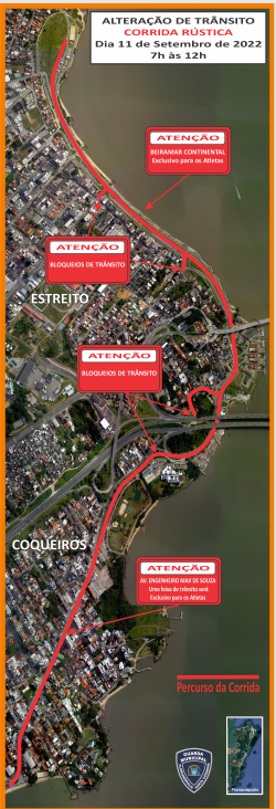 Mapa foi divulgado pela Guarda Municipal de Florian&oacute;polis – Foto: GMF/Divulga&ccedil;&atilde;o/ND