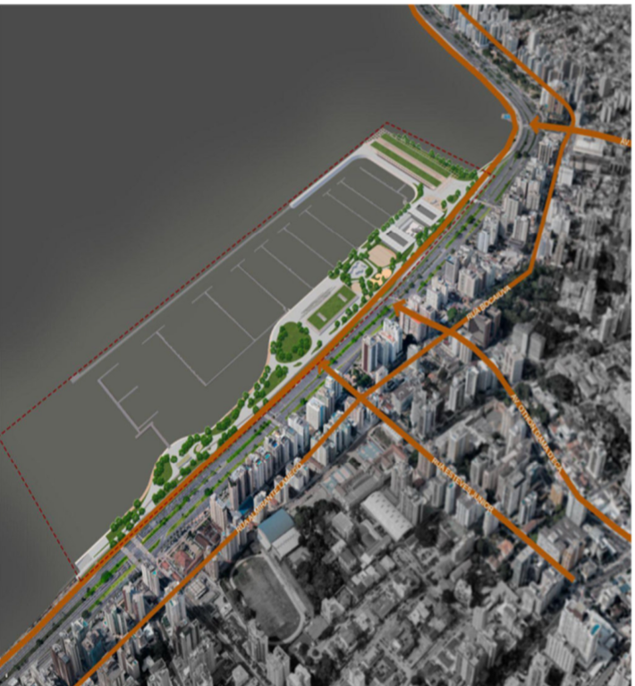 Imagem mostra a localiza&ccedil;&atilde;o do empreendimento, na Beira-Mar Norte, em Florian&oacute;polis – Foto: Divulga&ccedil;&atilde;o/ND