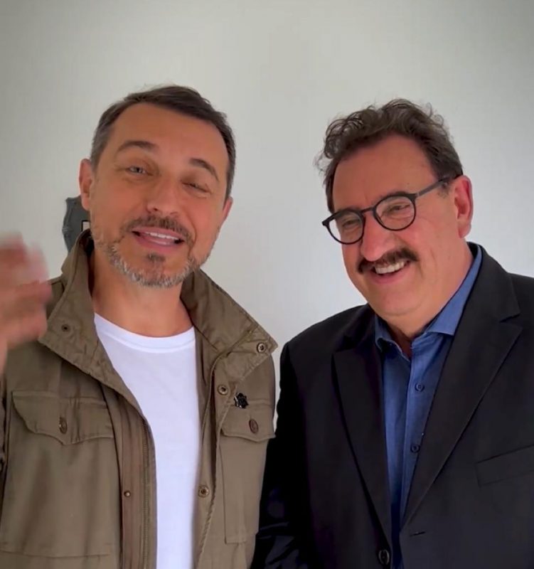 Governador Mois&eacute;s gravou v&iacute;deo com apresentador Ratinho – Foto: Divulga&ccedil;&atilde;o/ND