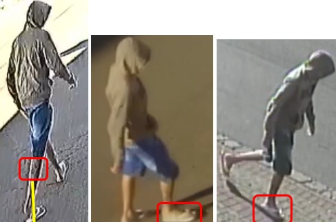 Por imagens das c&acirc;meras, a pol&iacute;cia descobriu que o autor do crime possu&iacute;a uma tatuagem de palha&ccedil;o na perna direita. – Foto: Pol&iacute;cia Civil/Divulga&ccedil;&atilde;o/ND