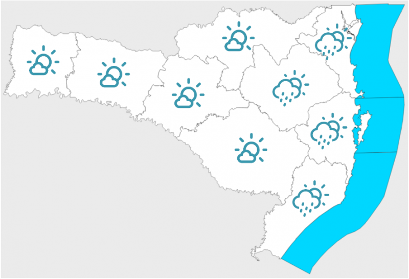 Sol pode aparecer em algumas regiões no domingo &#8211; Foto: DCSC/Reprodução/ND