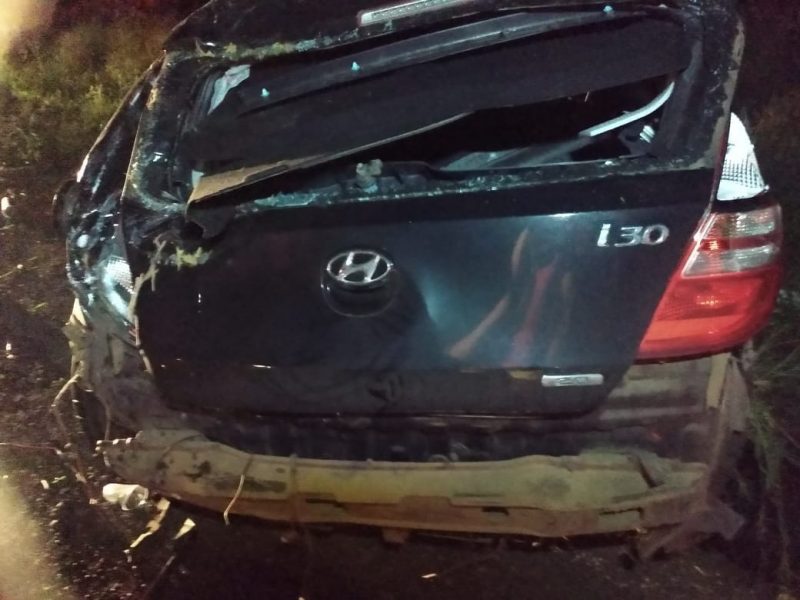 O acidente ocorreu na BR-158, na linha Planaltina, por volta das 23h30, de segunda-feira (12). – Foto: PRF/ND