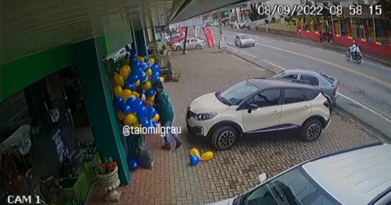 ciclista foi "salvo" por balões 